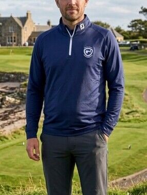 FootJoy FJ Half Zip Base Layer Men's Medium Blue Golf Performance Pullover